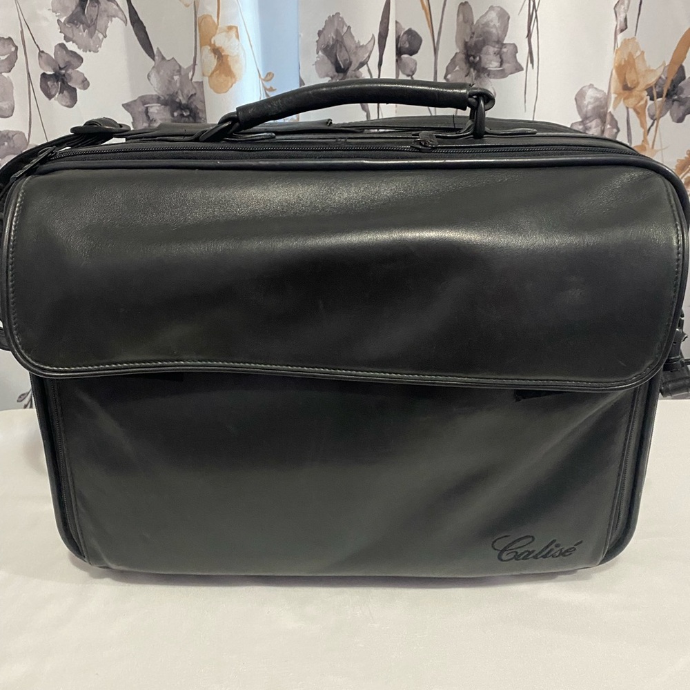 Men’s Black Leather Calise Briefcase